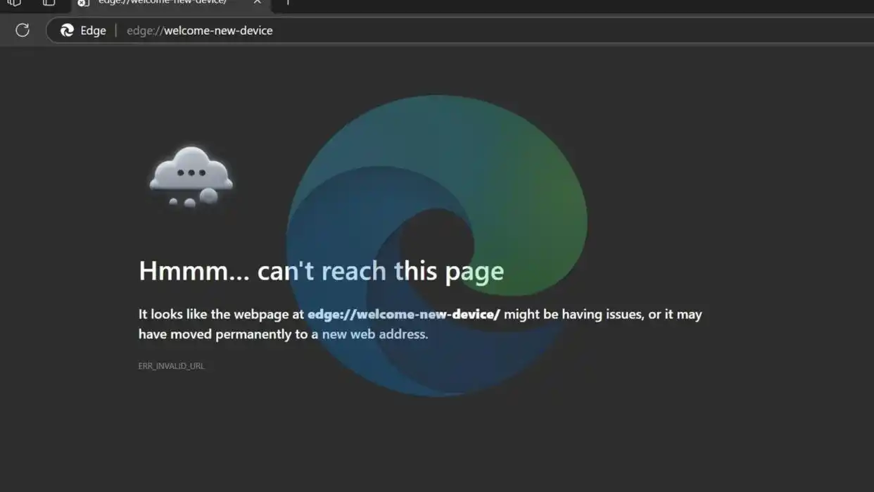 Edge 135 ERR_INVALID_URL 错误 企业环境 首次启动向导 页面无法加载_edge不能打开网页_HideFirstRunExperience 注册表设置 冲突 解决方案 回退 Edge 134 版本